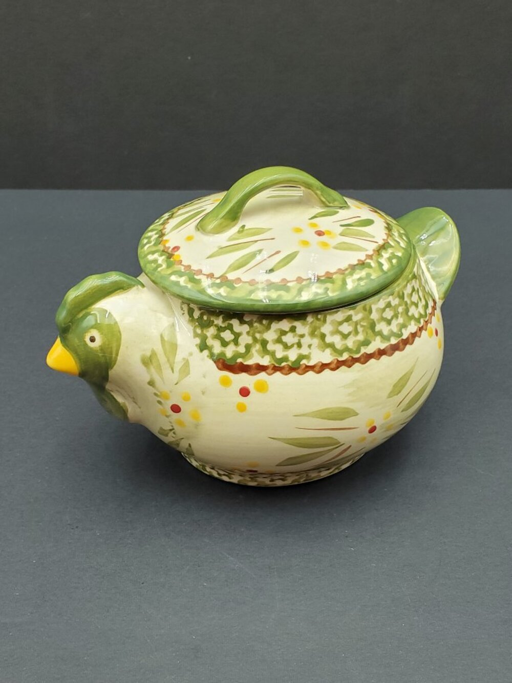 Temp-tations Old World Green Chicken Sugar Bowl Temptations Green Hen Mini Baker